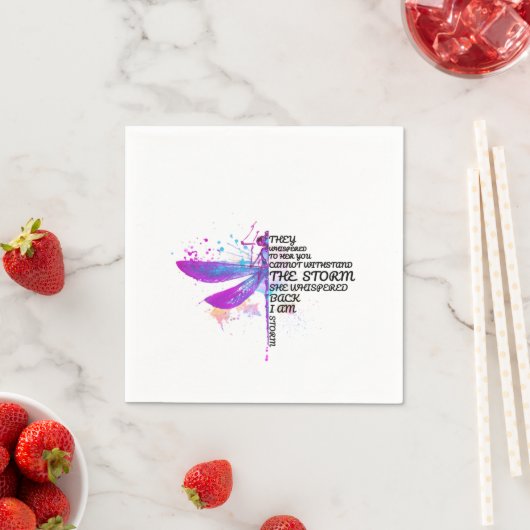 Sie flüsterten ihr zu, dass ihr Sturm nicht aushal Serviette (Beispiel)