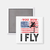 Sie führen I Fly Track und Field Hurdles Hurdler Magnet (Vorderseite/Rückseite)