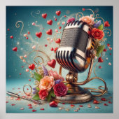 Sie füllen mein Herz mit Song - Retro Romantik Poster (Vorne)