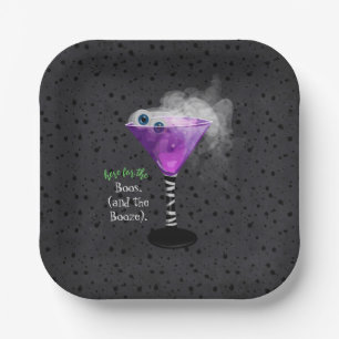 Sie für die Boos und Booze Adult Halloween-Party Pappteller