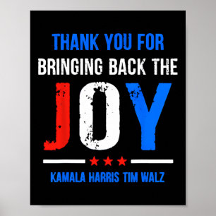 Sie für die Rückkehr der Joy Kamala Harris Tim Wa Poster