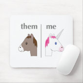 Sie gegen mich Esel gegen das Einhorn lustig Mousepad (Mit Mouse)