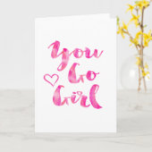 Sie gehen Mädchen-Aquarell-inspirierend Zitat Karte (Gelbe Blume)