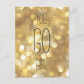 Sie gehen Mädchen - Gold Sparkle Inspiration Zitat Postkarte (Vorderseite)
