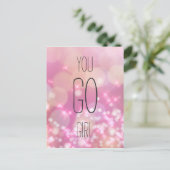 Sie gehen Mädchen - rosa Glitzern Inspiration Zita Postkarte (Stehend Vorderseite)