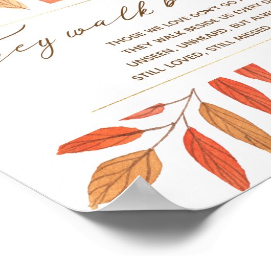 Sie gehen neben uns Herbstlauben Hochzeitsfeier Poster (Ecke)