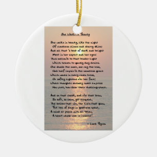 "Sie geht in Schönheit" Byron Verzierung Keramik Ornament