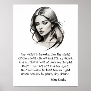 Sie geht in Schönheit Poster