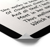 Sie geht in Schönheit Poster (Ecke)