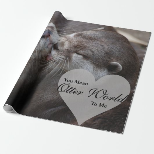 Sie gemeine Otter-Welt zu mir Otter-Liebe-Küssen Geschenkpapier (Ungerollt)