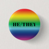 Sie geschlechten Pronouns Rainbow Gay Pride modern Button (Vorderseite)