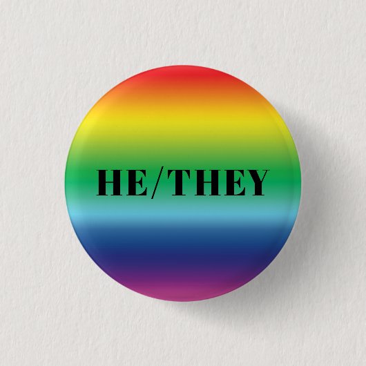 Sie geschlechten Pronouns Rainbow Gay Pride modern Button (Vorderseite)
