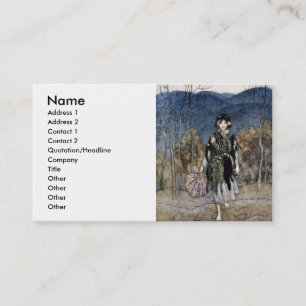 Sie ging entlang und ging entlang und ging entlang visitenkarte