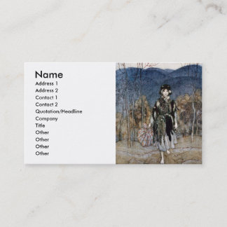 Sie ging entlang und ging entlang und ging entlang visitenkarte