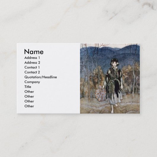 Sie ging entlang und ging entlang und ging entlang visitenkarte (Vorderseite)