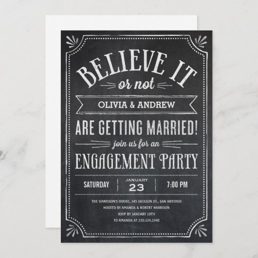 Sie glauben oder nicht an die Einladungen der enga (Vorne/Hinten)