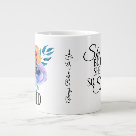 Sie glaubt (floral) - Tasse (Vorderseite)