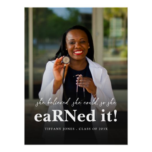 Sie glaubte an den Abschluss des Nurse-Fotos Poster (Vorderseite)