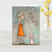 Sie glaubte an den Wunsch der Sterne - Gruß-Karte Karte (Gelbe Blume)