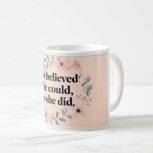 Sie glaubte an minimalistische Wildblumen zur Tass Kaffeetasse (VorderseiteRechts)