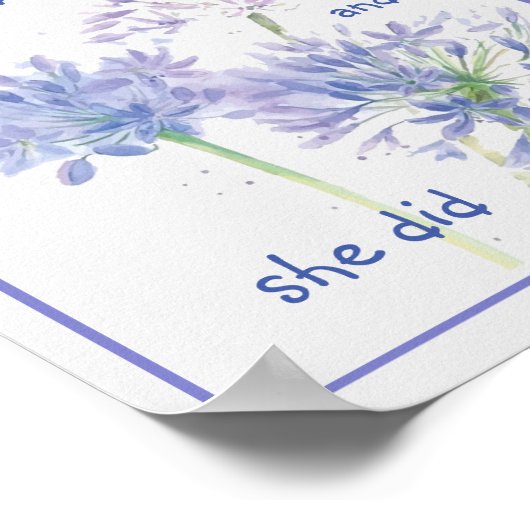 "Sie glaubte an Motivierend Zitat Butterfly Poster (Ecke)