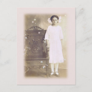 Sie glaubte an Vintage Kunst im Foto Postkarte