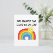 Sie glaubte daran, dass sie es könnte, also tat si postkarte (Stehend Vorderseite)