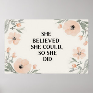 Sie glaubte, dass minimalistische Poster-Wildblume Poster