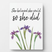 Sie glaubte, dass sie Blume in Aquarelltönen Lila  Fotoplatte (Vorderseite)