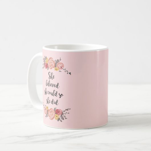 Sie glaubte, dass sie Blume malen könne Kaffeetasse (Vorderseite Links)