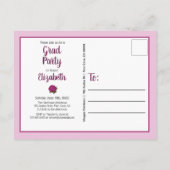 Sie glaubte, dass sie das Foto der Rose-Graduierte Einladungspostkarte (Rückseite)