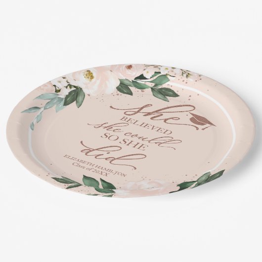 Sie glaubte, dass sie das Party "Grand Paper" Pappteller (Schrägansicht)