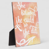 Sie glaubte, dass sie das tun könne fotoplatte (Seite)