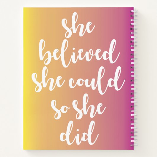 Sie glaubte, dass sie das tun könne, notizblock (Rückseite)