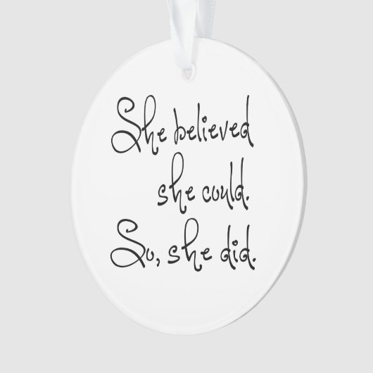 Sie glaubte, dass sie das tun könne, ornament (Vorderseite)