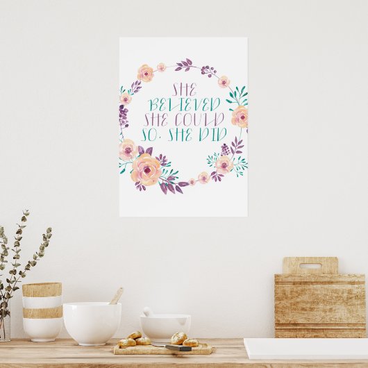 Sie glaubte, dass sie das tun könne poster (Küche)