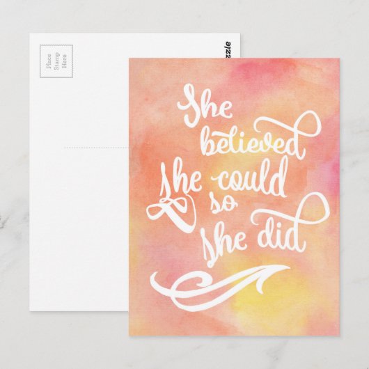 Sie glaubte, dass sie das tun könne postkarte (Vorne/Hinten)