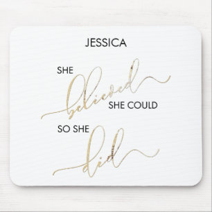 Sie glaubte, dass sie den Namen so anpassen könne Mousepad