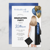 Sie glaubte, dass sie einen blauen Girl-Abschluss Einladung (Vorne/Hinten)