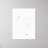 Sie glaubte, dass sie einen Blumenbrief-Vogelfemin Leinwanddruck (Vorderseite)