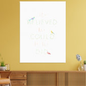 Sie glaubte, dass sie einen Blumenbrief-Vogelfemin Leinwanddruck (Insitu (Wohnzimmer))