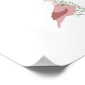 Sie glaubte, dass sie einen Blumenbrief-Vogelfemin Poster (Ecke)