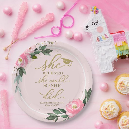 Sie glaubte, dass sie es schaffen könnte, also tat pappteller (Party)