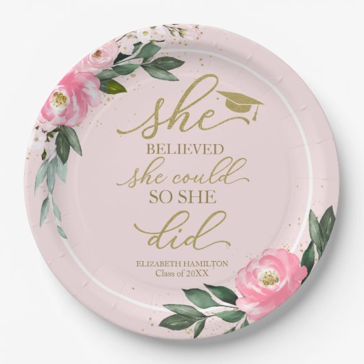 Sie glaubte, dass sie es schaffen könnte, also tat pappteller (Vorderseite)