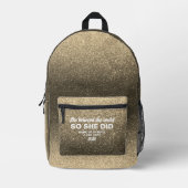 Sie glaubte, dass sie falschen Goldglitter funkeln Bedruckter Rucksack (Vorderseite)