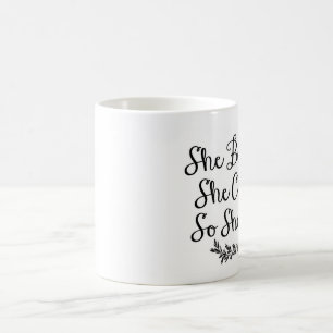 Sie glaubte, dass sie könnte, also sie, kaffeetasse