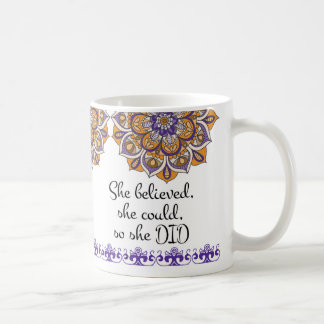 Sie glaubte, dass sie könnte, also sie, kaffeetasse