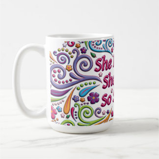 Sie glaubte, dass sie könnte, also sie kaffeetasse