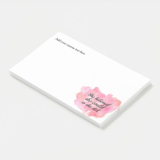 Sie glaubte, dass sie könnte, also sie - post-it klebezettel (angewinkelt)