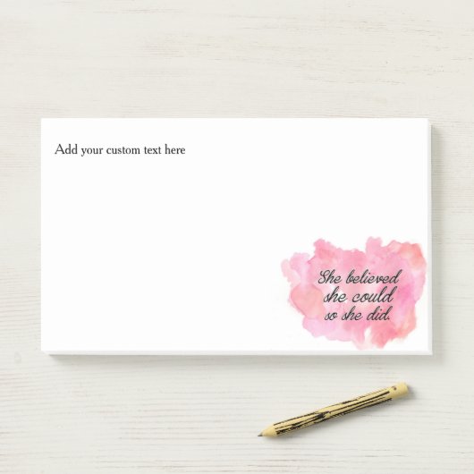Sie glaubte, dass sie könnte, also sie - post-it klebezettel (Auf Schreibtisch)